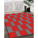 Machine Washable Transitional Red Rug in a Family Room, wshpat545