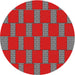 Sideview of Patterned Red Novelty Rug, pat545