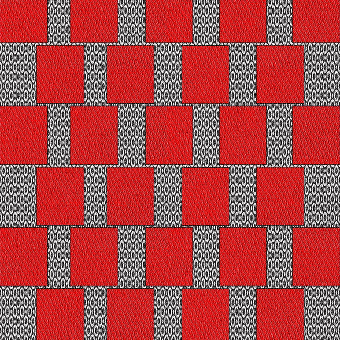 Square Patterned Red Novelty Rug, pat545
