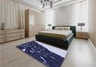 Patterned Night Blue Rug in a Bedroom, pat546blu