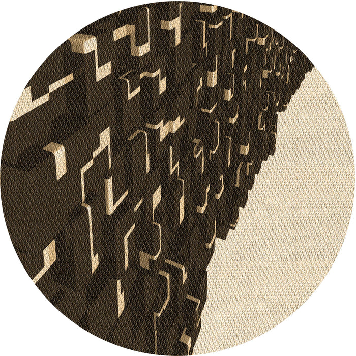 Square Patterned Camel Brown Rug, pat546brn