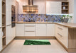 Patterned Green Rug in a Kitchen, pat546grn