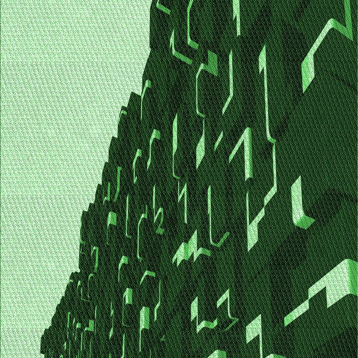 Machine Washable Transitional Green Rug, wshpat546grn