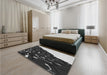 Patterned Midnight Gray Rug in a Bedroom, pat546gry