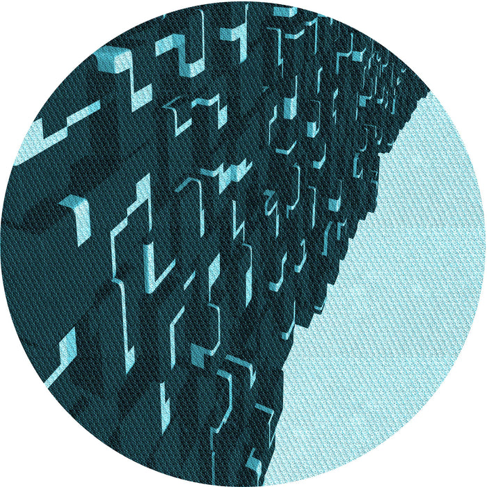 Square Machine Washable Transitional Deep Teal Green Rug in a Living Room, wshpat546lblu