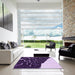 Square Patterned Dark Purple Rug in a Living Room, pat546pur