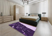 Patterned Dark Purple Rug in a Bedroom, pat546pur