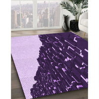 Patterned Dark Purple Rug, pat546pur