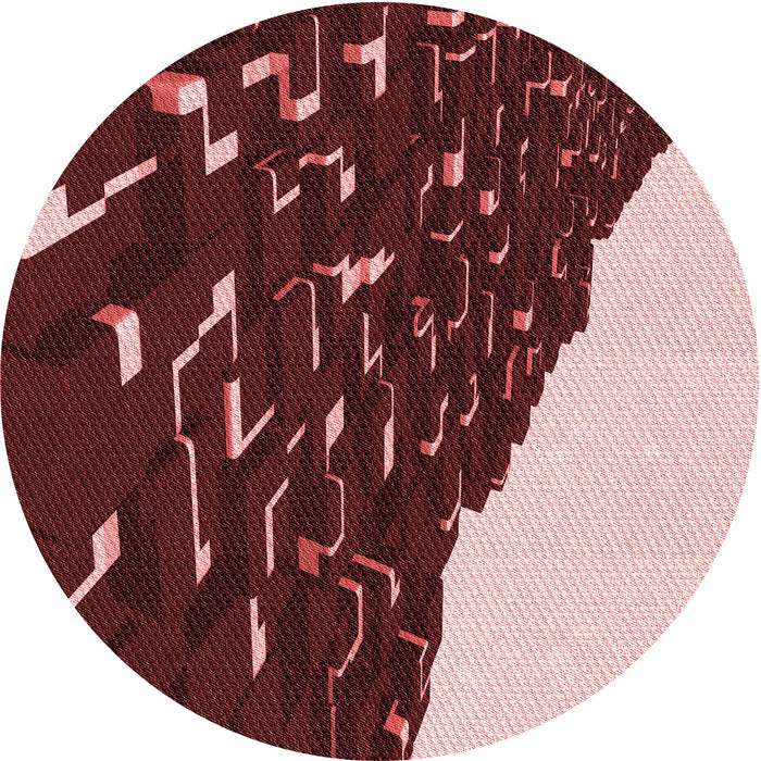 Square Patterned Light Coral Pink Rug, pat546rd