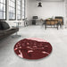 Round Patterned Light Coral Pink Rug in a Office, pat546rd