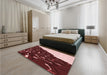 Patterned Light Coral Pink Rug in a Bedroom, pat546rd