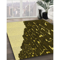 Patterned Black Brown Rug, pat546yw