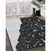 Patterned Mid Gray Novelty Rug, pat546