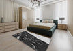 Patterned Mid Gray Novelty Rug in a Bedroom, pat546