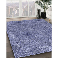 Patterned Deep Periwinkle Purple Rug, pat547blu