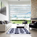 Square Patterned Blue Rug in a Living Room, pat548blu