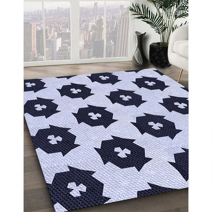 Machine Washable Transitional Blue Rug in a Family Room, wshpat548blu