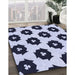 Patterned Blue Rug in Family Room, pat548blu