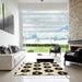 Square Patterned Milk Chocolate Brown Rug in a Living Room, pat548brn