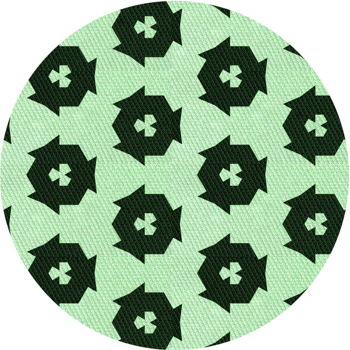 Square Patterned Dark Forest Green Rug, pat548grn
