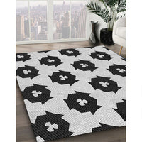 Patterned Black Rug, pat548gry