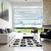 Square Patterned Black Rug in a Living Room, pat548gry