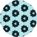 Square Patterned Medium Teal Green Rug, pat548lblu