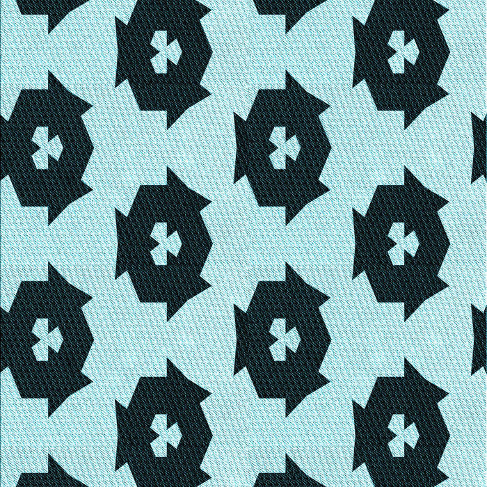 Patterned Medium Teal Green Rug, pat548lblu