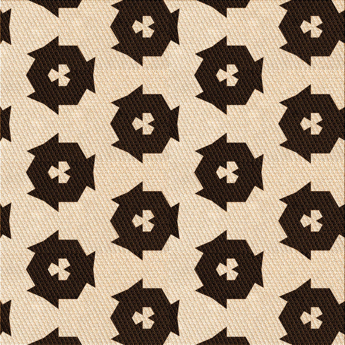 Round Patterned Deep Peach Orange Rug, pat548org