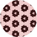 Square Patterned Pink Rug, pat548rd