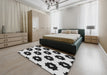 Machine Washable Transitional Platinum Gray Rug in a Bedroom, wshpat548