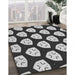 Machine Washable Transitional Charcoal Black Rug in a Family Room, wshpat549gry