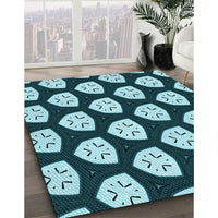 Patterned Deep-Sea Blue Rug, pat549lblu