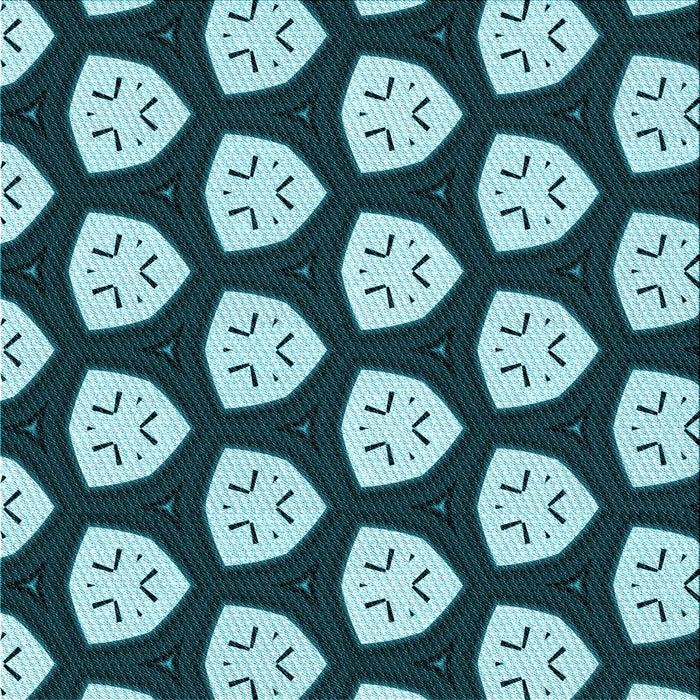 Round Patterned Deep-Sea Blue Rug, pat549lblu