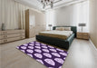 Round Machine Washable Transitional Mauve Purple Rug in a Office, wshpat549pur
