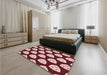 Patterned Pastel Pink Rug in a Bedroom, pat549rd