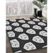 Machine Washable Transitional Charcoal Black Rug in a Family Room, wshpat549