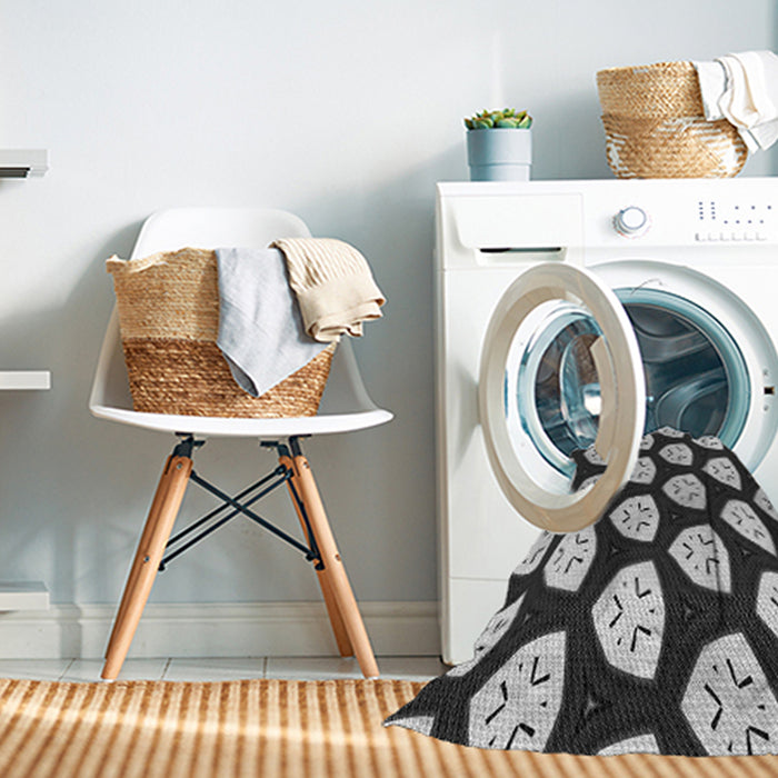 Machine Washable Transitional Charcoal Black Rug in a Washing Machine, wshpat549