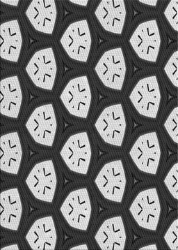 Patterned Charcoal Black Novelty Rug, pat549
