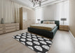 Machine Washable Transitional Charcoal Black Rug in a Bedroom, wshpat549