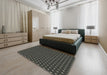 Patterned Mid Gray Novelty Rug in a Bedroom, pat54