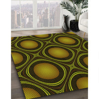 Patterned Black Brown Rug, pat55yw