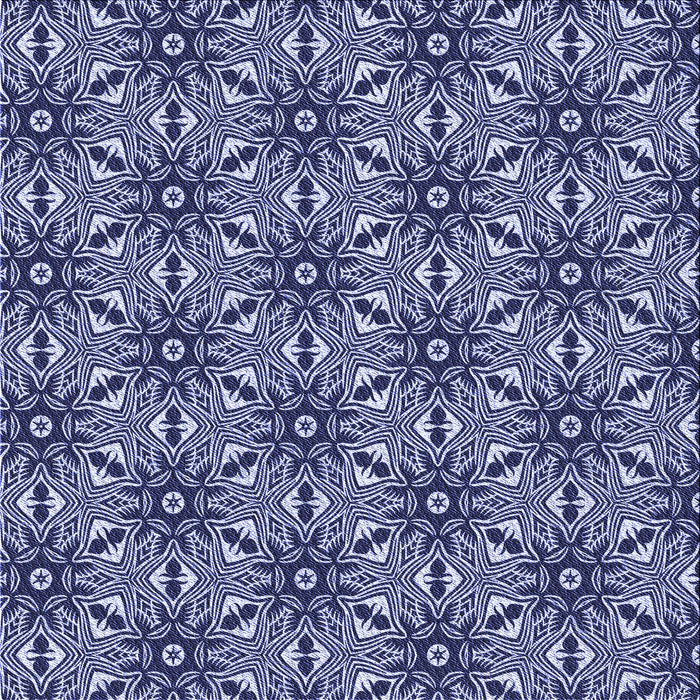 Round Patterned Denim Dark Blue Rug, pat550blu