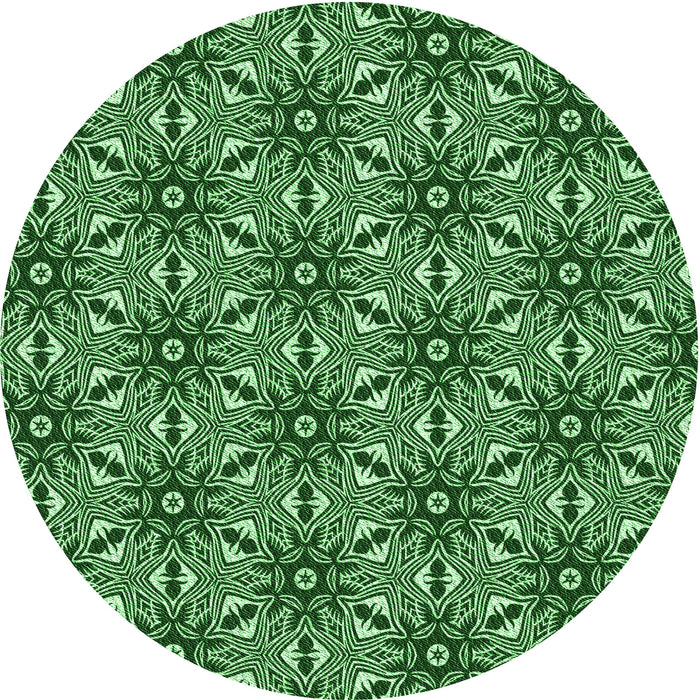 Square Machine Washable Transitional Deep Emerald Green Rug in a Living Room, wshpat550grn