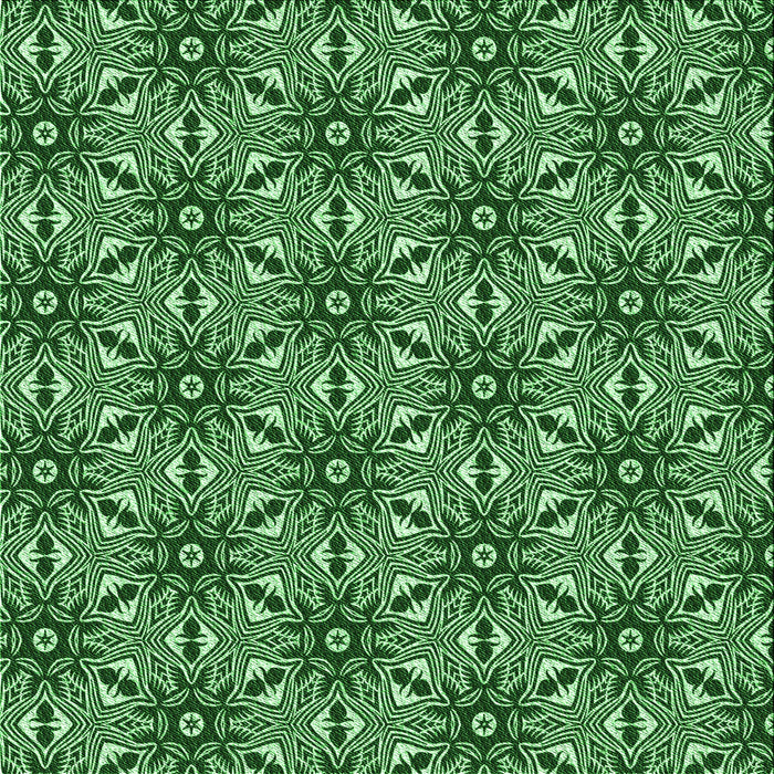 Round Patterned Deep Emerald Green Rug, pat550grn