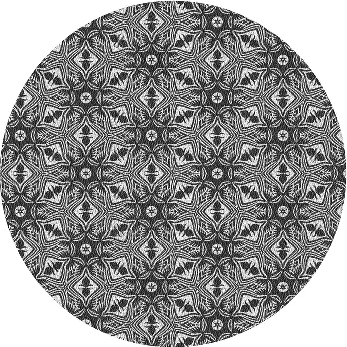 Square Patterned Charcoal Black Rug, pat550gry