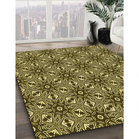 Patterned Golden Brown Yellow Rug, pat550yw