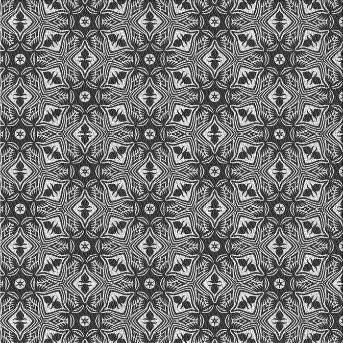 Square Patterned Charcoal Black Novelty Rug, pat550