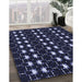 Patterned Night Blue Rug in Family Room, pat551blu