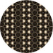 Square Patterned Black Rug, pat551brn